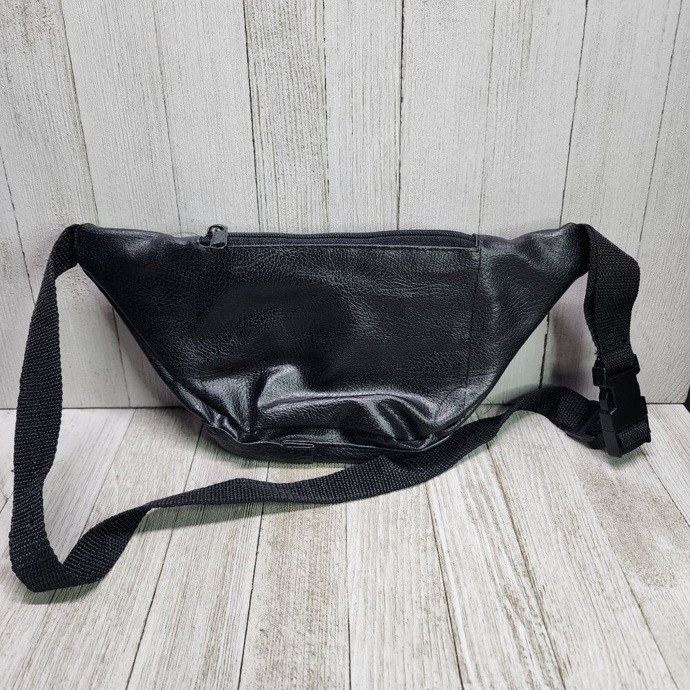 Vintage Venus Pack Waist Hip Belt Bag Quick Release Faux Leather Black Zip KOREA - Picture 3 of 9